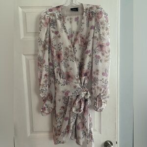 Vici floral mini wrap dress